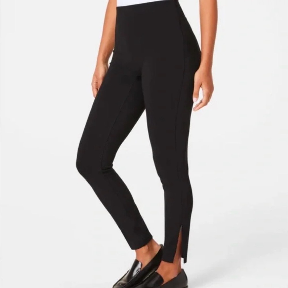 NWT SPANX Supersmooth Perfect Fit Ponte Knit Zip Leggings - Petite Small - Black
